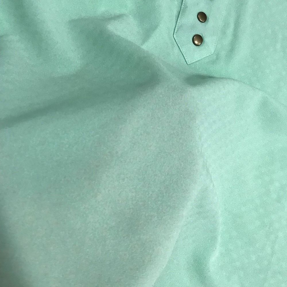 Womens Wrangler‎ Rock 47 3/4 Sleeve V Neck Green Studded Blouse Size L - Picture 10 of 13